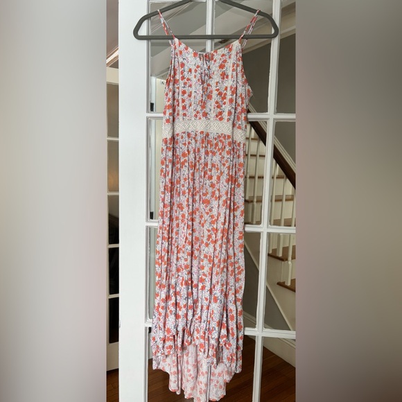 Japna Floral Maxi Dress with Orange and Pink Accents - Picture 4 of 14